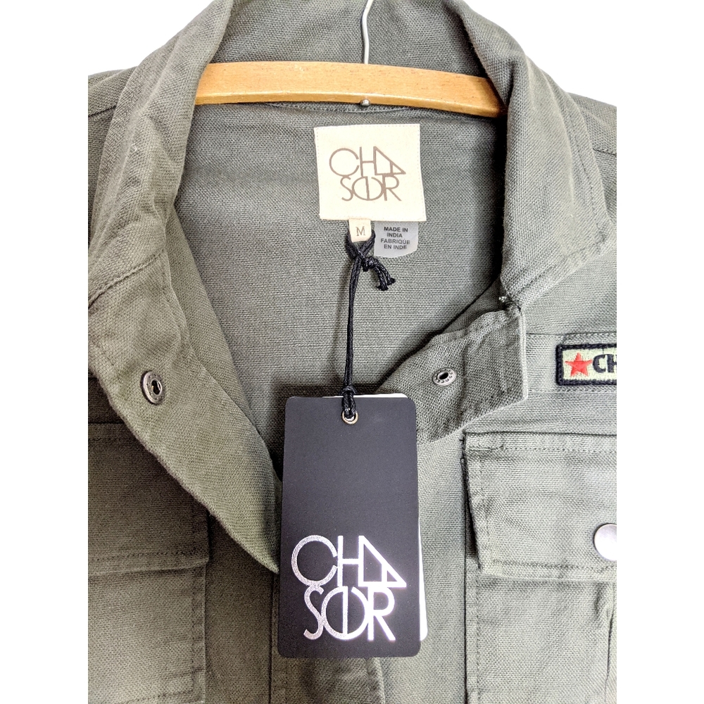CHASER VINTAGE CANVAS MILITARY JACKET WITH PATCHES - Picture 4 of 6
